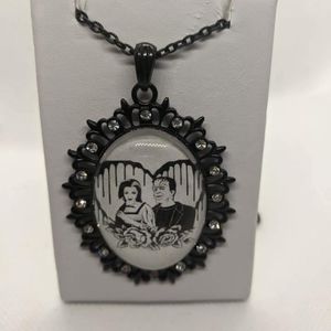 Halloween The Munsters glass cameo necklace